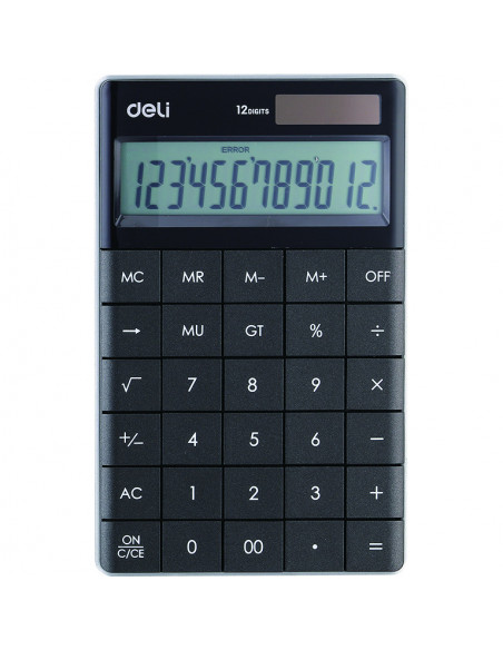 CALCULATOR BIROU 12DIG MODERN NEGRU DELI,DLE1589P+++
