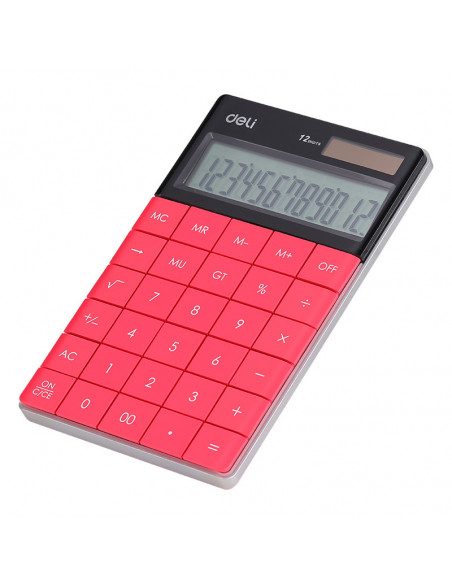CALCULATOR BIROU 12DIG MODERN ROSU DELI,DLE1589R+++