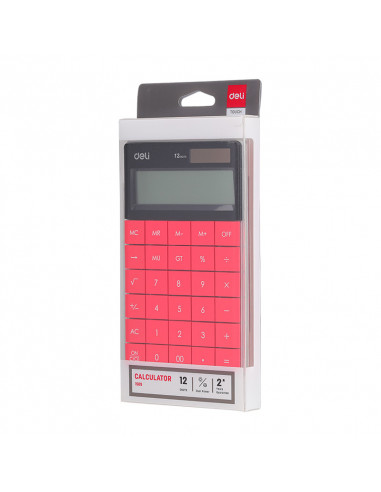 CALCULATOR BIROU 12DIG MODERN ROSU DELI,DLE1589R+++