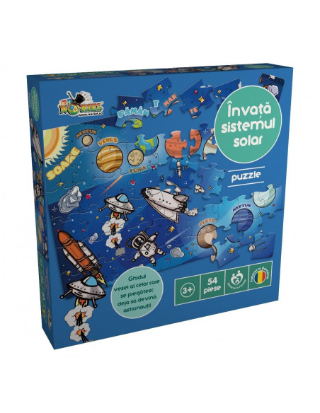 Invata Sistemul Solar, Puzzle Noriel, 54 Piese,Uniq3942