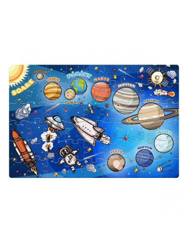 Invata Sistemul Solar, Puzzle Noriel, 54 Piese,Uniq3942