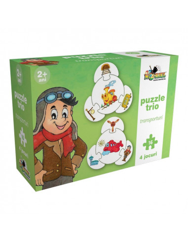 Transporturi, Puzzle Trio Circular Noriel, 16 Piese,Uniq2211
