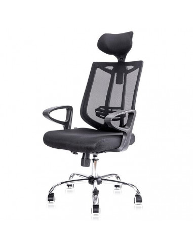 SCAUN BIROU SPATAR SI TETIERA MESH, SIST ROTI METAL 4905