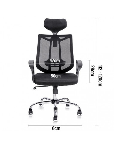 SCAUN BIROU SPATAR SI TETIERA MESH, SIST ROTI METAL 4905