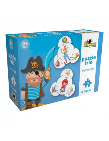 Personaje, Puzzle Trio Circular Noriel, 16 Piese,Uniq2228