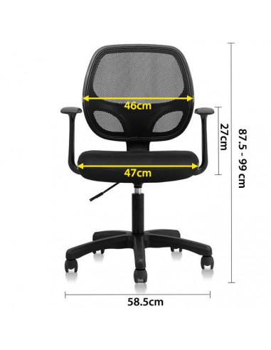 SCAUN BIROU SPATAR MESH, SIST ROTI ABS 4900 DELI,DL4900