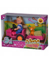 Set Simba Papusa Evi Love 12 cm, tractor cu remorca si