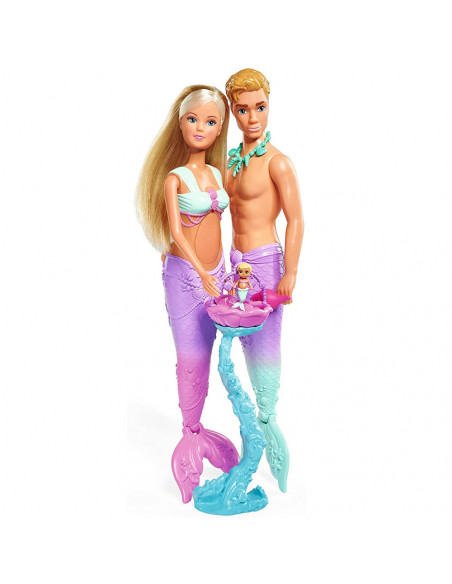 Set Simba Steffi Love Mermaid Family papusa Steffy 29 cm