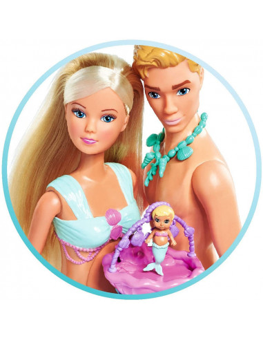 Set Simba Steffi Love Mermaid Family papusa Steffy 29 cm
