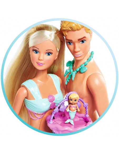 Set Simba Steffi Love Mermaid Family papusa Steffy 29 cm
