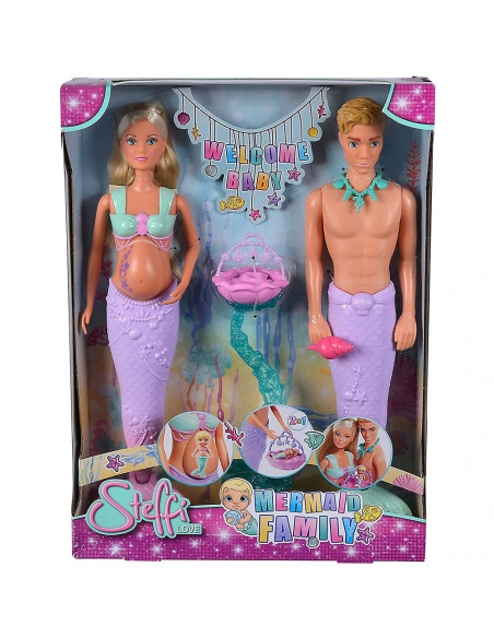 Set Simba Steffi Love Mermaid Family papusa Steffy 29 cm