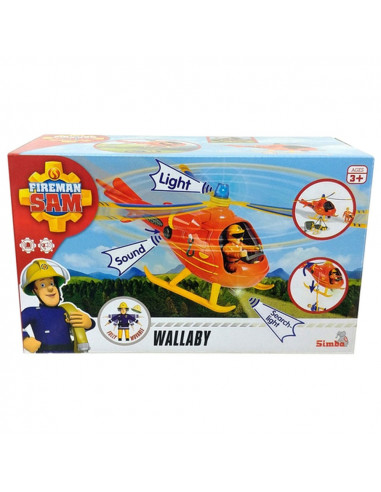 Jucarie Simba Elicopter Fireman Sam Wallaby cu figurina si