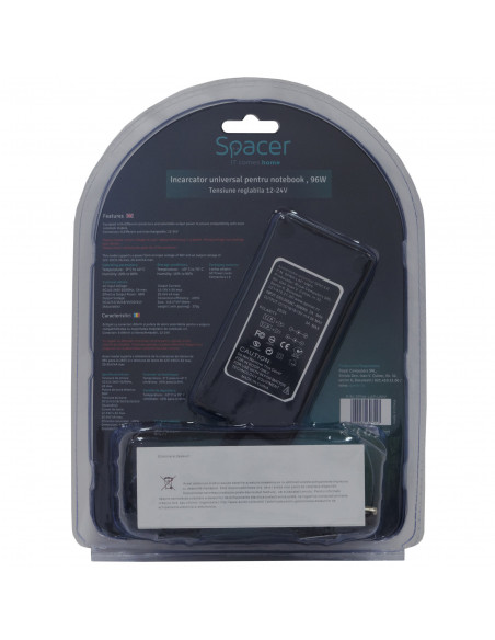 ALIMENTATOR Notebook Universal AC-DC, SPACER, 96W - compatibil