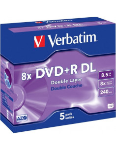 DVD+R VERBATIM 8.5GB, 240min, viteza 8x, set 5 buc, Double