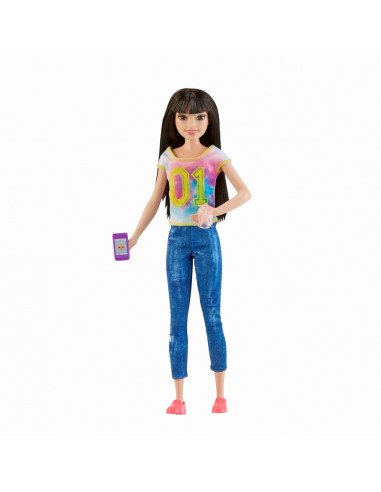 Papusa Barbie Gama Family Bona In Bluejeans,MTFHY89_FHY93
