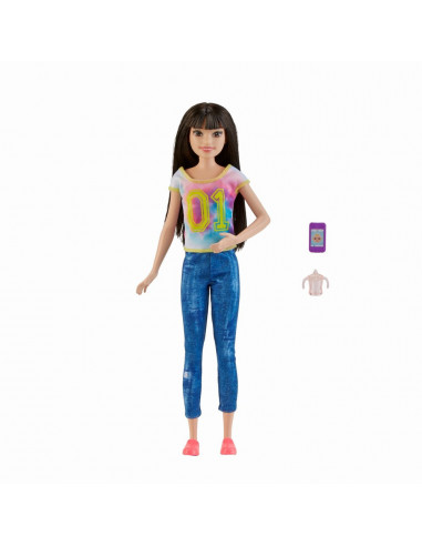 Papusa Barbie Gama Family Bona In Bluejeans,MTFHY89_FHY93