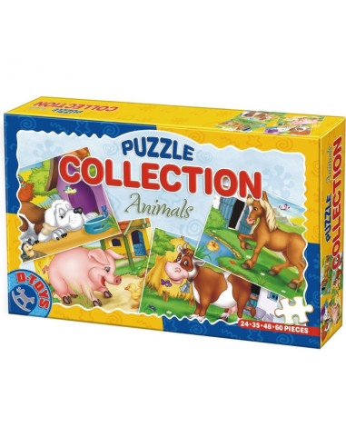 Animale Domestice, 4 Puzzle-Uri Collection D-Toys - 24, 35, 48