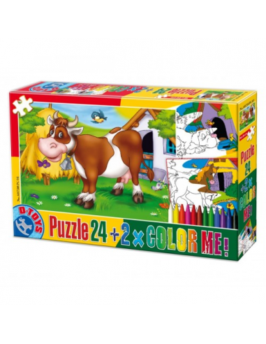 Animale, Puzzle D-Toys Color Me Model 1, 24 Piese,Uniq60730-1