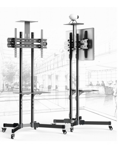 Stand TV de podea BlackMount BM-T1028B, diagonale 37"-70"
