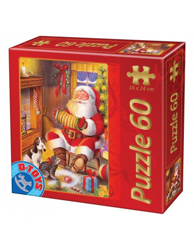 Puzzle Mini Craciun D-Toys, Model 1, 60 Piese,Uniq60709-1