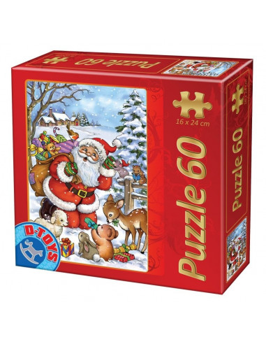 Puzzle Mini Craciun D-Toys, Model 2, 60 Piese,Uniq60709-2