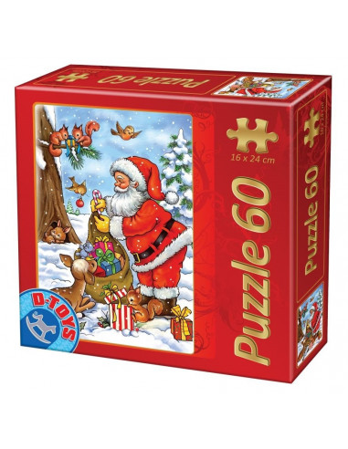 Puzzle Mini Craciun D-Toys, Model 3, 60 Piese,Uniq60709-3