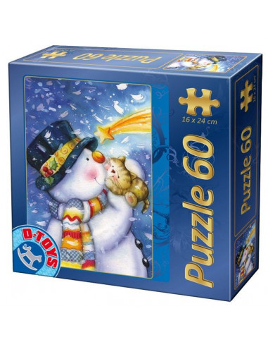 Puzzle Mini Craciun D-Toys, Model 4, 60 Piese,Uniq60709-5