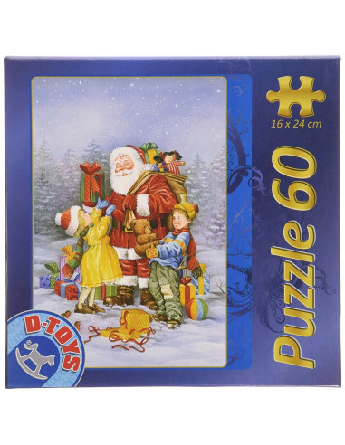 Puzzle Mini Craciun D-Toys, Model 6, 60 Piese,Uniq60709-8