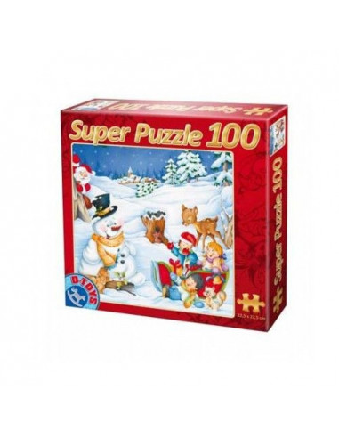 Super Puzzle Craciun D-Toys, Model 3, 100 Piese,Uniq67333-3