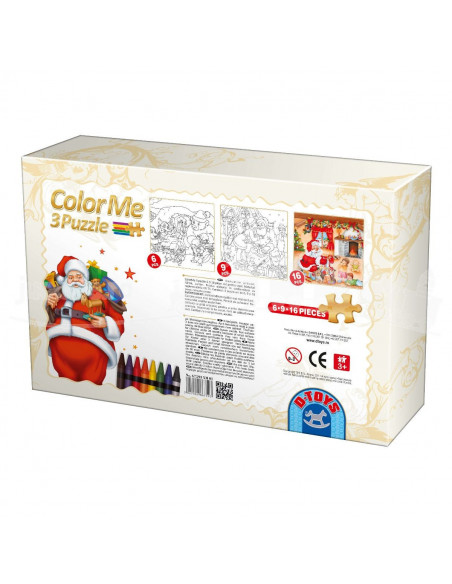 3 Puzzle-Uri Craciun Color Me D-Toys - 6, 9, 16 Piese,Uniq67593