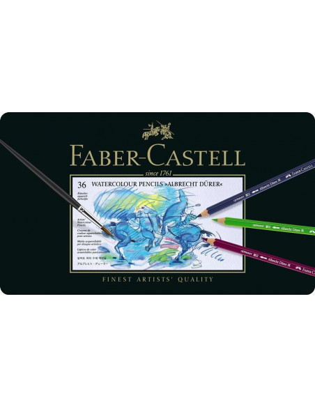 FC117536,Creioane colorate Faber-Castell Acuarela A.Durer, 36 culori, cutie metal FC117536,Creioane colorate Faber-Castell Acuarela A.Durer, 36 culori, cutie metal