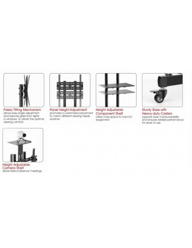 Stand TV de podea BlackMount BM-T1028B, diagonale 37"-70"