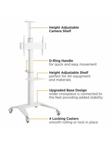 Stand TV Blackmount L400, inaltime reglabila, aluminiu
