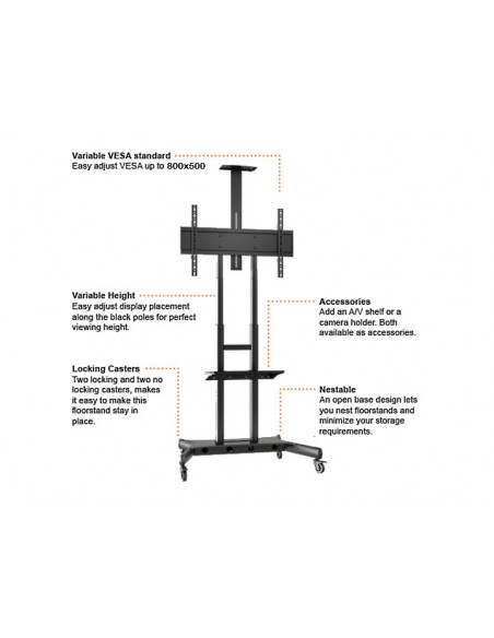 Stand TV mobil cu suport camera Multibrackets MB-4627