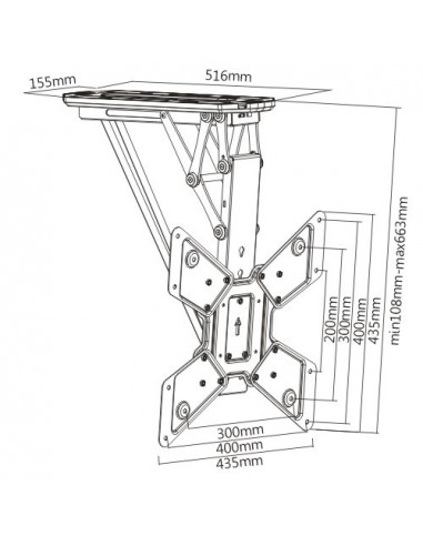 Suport TV de tavan motorizat cu telecomanda Blackmount