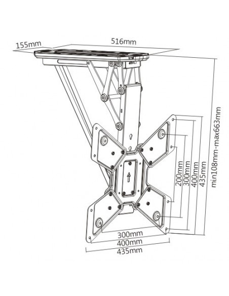 Suport TV de tavan motorizat cu telecomanda Blackmount