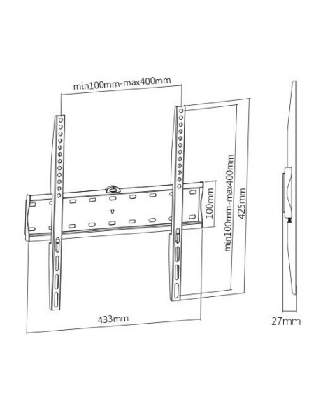 Suport TV de perete fix Blackmount KL21G-44F, diagonale