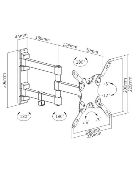 Suport TV de perete Full Motion Blackmount LDA21-223