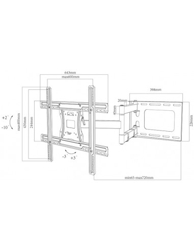 Suport TV de perete Full Motion Blackmount WPLB-T521NVX Suport TV de perete Full Motion Blackmount WPLB-T521NVX