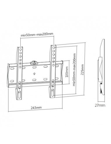Suport TV perete Blackmount KL21G-22F, diagonale 23"-42", max