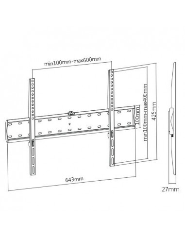 Suport TV fix Blackmount BM-FIX600, diagonale 37"-70", max VESA