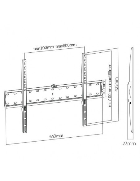 Suport TV fix Blackmount BM-FIX600, diagonale 37"-70", max VESA