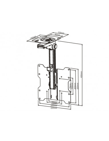 Suport TV tavan Multibrackets MB-0346, Flip 90 grade, diagonala
