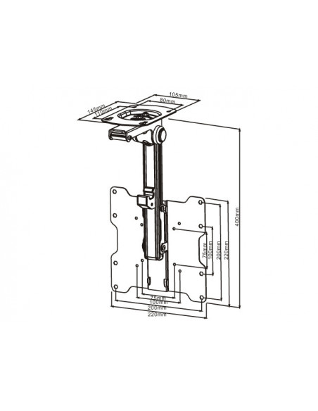 Suport TV tavan Multibrackets MB-0346, Flip 90 grade, diagonala