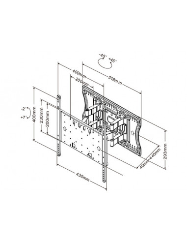 Suport TV reglabil Super Slim Multibrackets MB-9697, diagonala