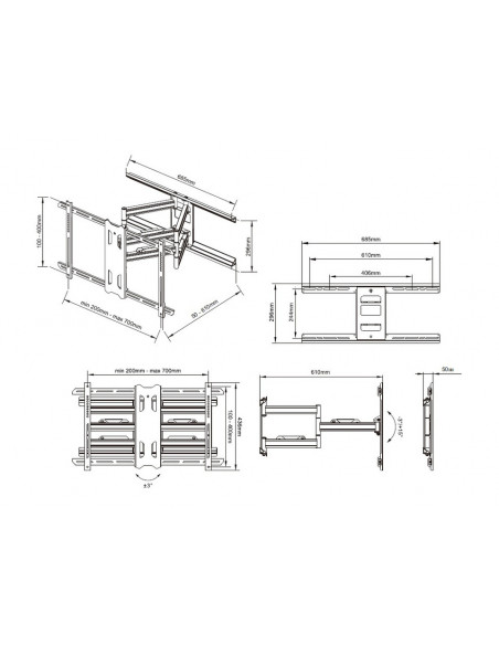 Suport TV de perete Multibrackets MB-5471, diagonala 55"-85"