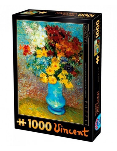 Flowers In A Blue Vase, Puzzle D-Toys Vincent Van Gogh, 1000