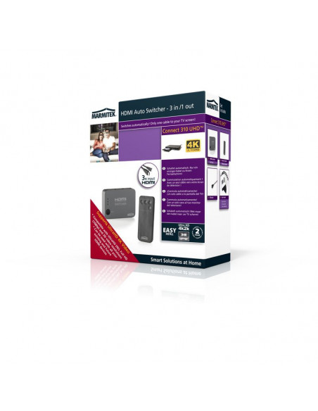 Switch HDMI Marmitek Connect 310 UHD 2.0, cu telecomanda si IR