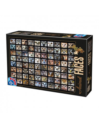 Bufnite, Puzzle D-Toys Animal Faces, 1000 Piese,Uniq74331-1
