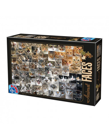 Pisici, Puzzle D-Toys Animal Faces, 1000 Piese,Uniq74331-2